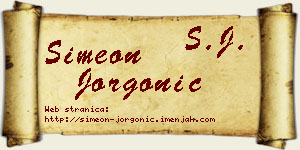 Simeon Jorgonić vizit kartica
